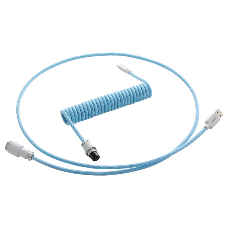 CableMod Pro Coiled Keyboard Cable USB A to USB Type C, Blueberry Cheesecake - 150cm - Geekd Gamernes valg