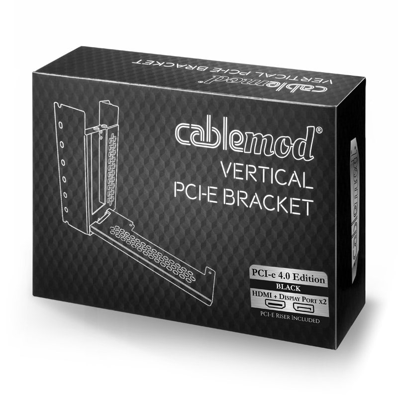CableMod Vertikale PCI-e-Halterung PCI-e 4.0 Edition, HDMI + DisplayPort – Schwarz