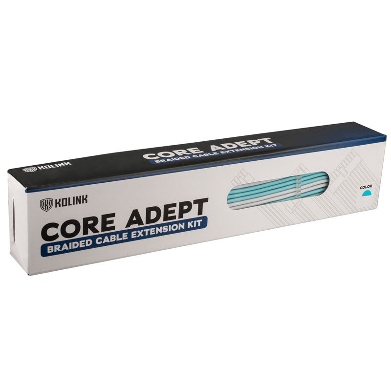 Kolink Core Adept Braided Cable Extension Kit - Brilliant White/Powder Blue - Geekd Gamernes valg