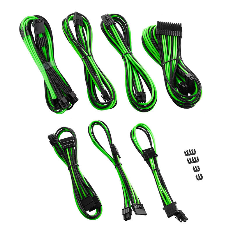 CableMod C-Series Pro ModMesh 12VHPWR Kabelset für Corsair RM, RMi, RMx (Black Label) – schwarz/hellgrün