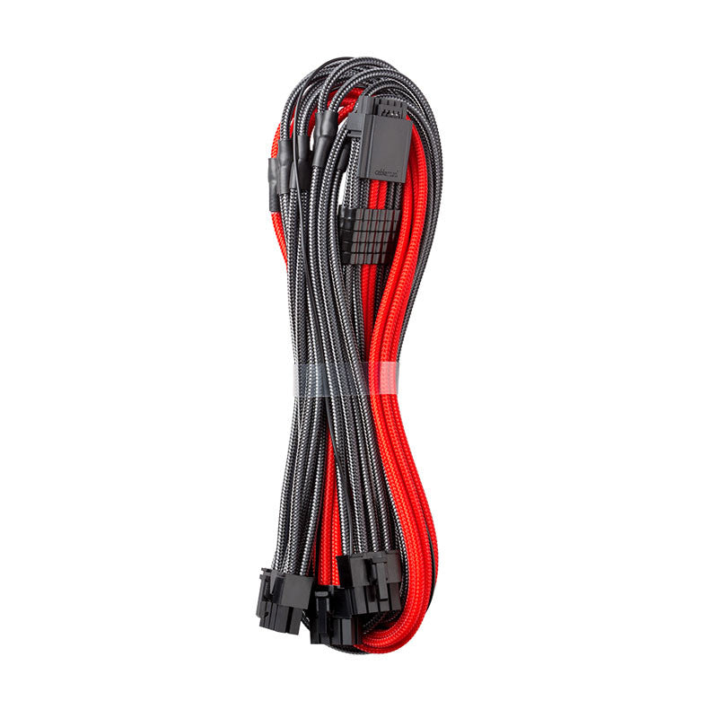 CableMod RT-Series Pro ModMesh 12VHPWR auf 3x PCI-e Kabel für ASUS/Seasonic – 60 cm, Carbon/Rot