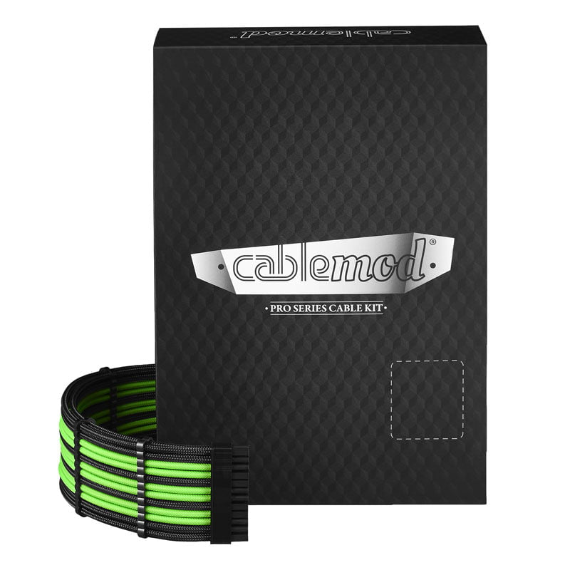 CableMod PRO ModMesh C-Series AXi, HXi RM Cable Kit - black/light green - Geekd Gamernes valg