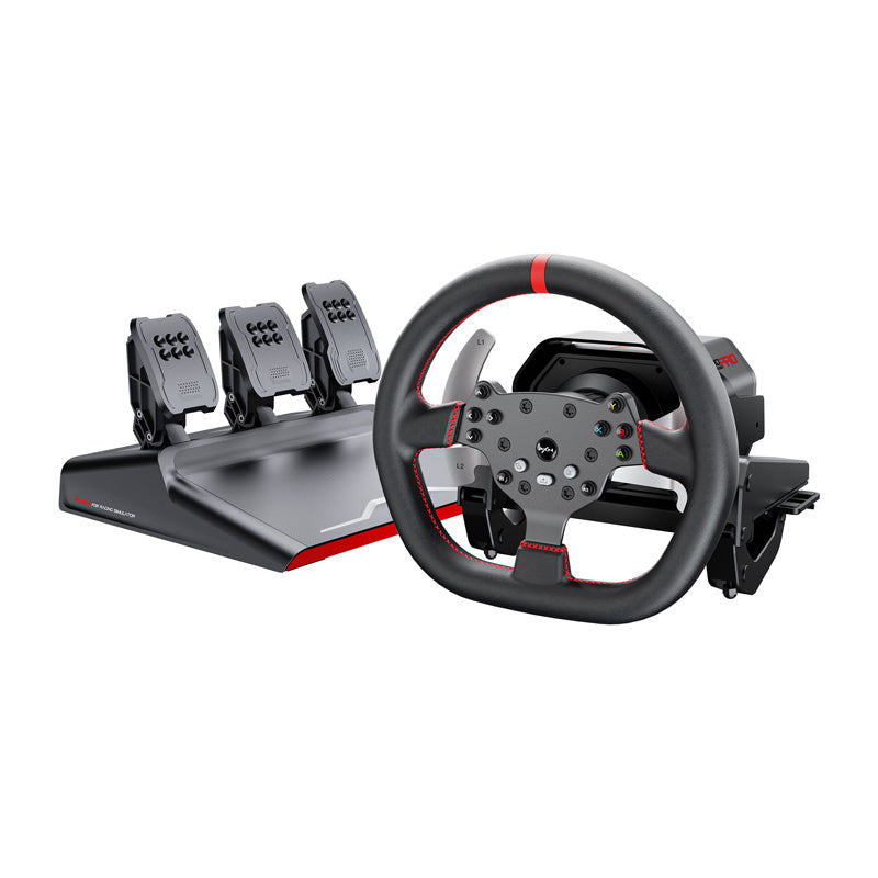 PXN-V10 Pro gaming set - steering wheel + pedals + mounting clamps (PC / PS4 / Xbox One / Xbox Series X|S) PXN