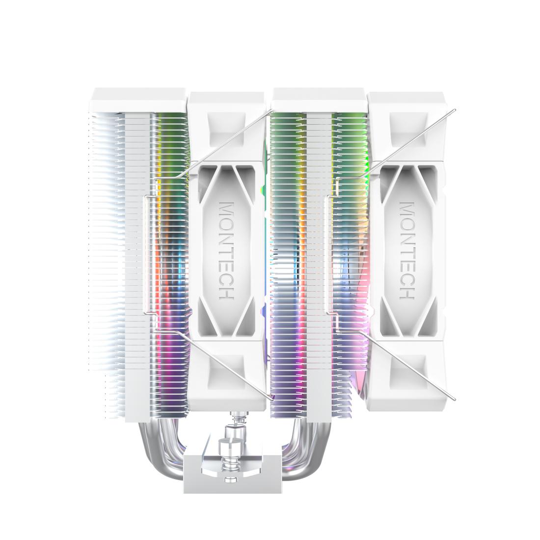 Montech NX600, dual tower, 6 HP CPU Cooler, ARGB, White Telon Technology Co Ltd (Montech)