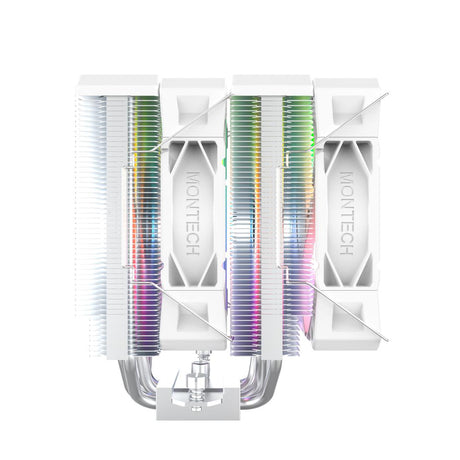 Montech NX600, dual tower, 6 HP CPU Cooler, ARGB, White Telon Technology Co Ltd (Montech)