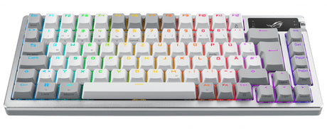 ASUS ROG AZOTH MOONLIGHT WHITE 75% Wireless DIY Custom RGB Gaming Keyboard, NX Red Switches, OLED Display, PBT ASUS