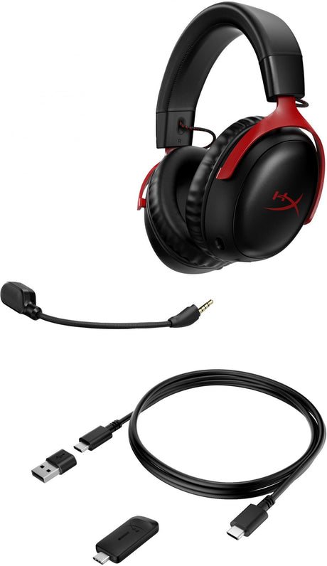 HyperX Cloud III Trådløs Headset Sort Rød Hewlett-Packard