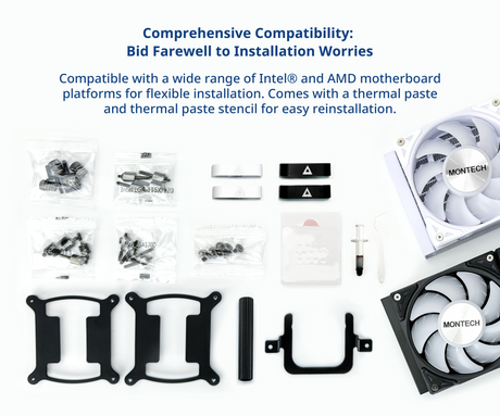 Montech Hyper Flow ARGB 240 AIO, hvid Telon Technology Co Ltd (Montech)