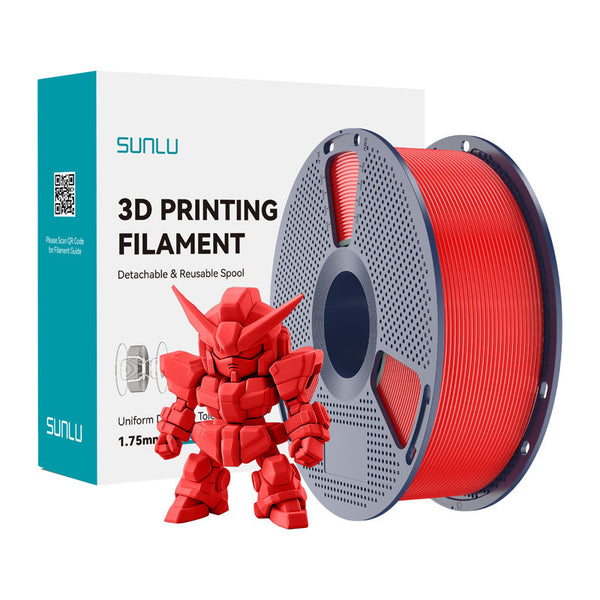 Sunlu PLA+ 2.0 filament – rød, 1,75 mm, 1 kg