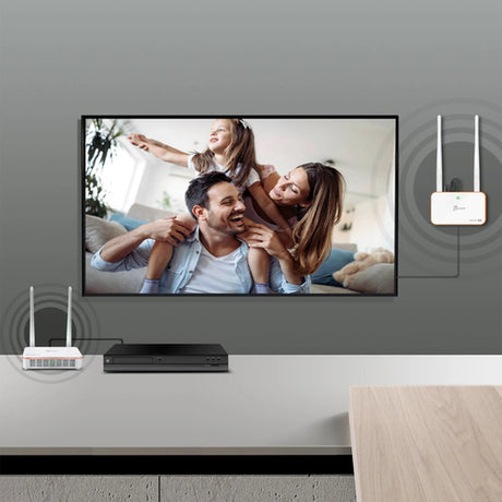 j5create – trådløs HDMI-extender, EU/UK – Opsætning ved TV som eksempel