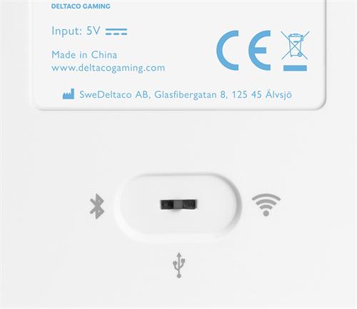 Deltaco GAM-100-W - Gaming Tastatur - USB - Trådløs - Bluetooth - Hvid DELTACO