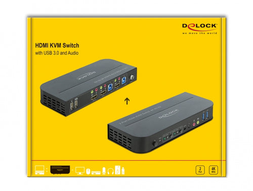 DELOCK HDMI KVM Switch 4K 60Hz mit USB 3.0 und Audio