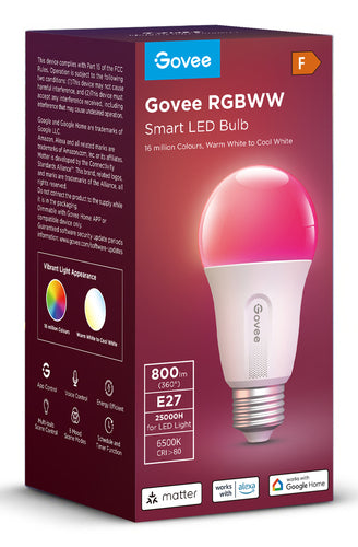 Govee E27 smartpære – RGBWW, 800 lm – detalje eller anvendelse 6