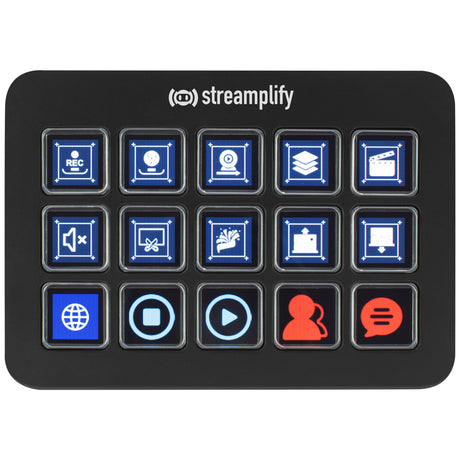 Streamplify Streaming deck, 15 LCD knapper sort Streamplify