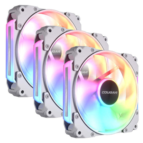 COUGAR Apolar 120ARGB, Reverse Blade, hvid 3 stk. kabinetblæser – produktvisning