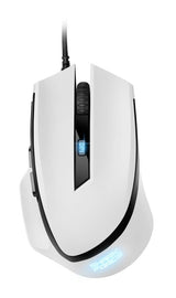 Hvid Sharkoon SHARK Force II gamingmus med sort scrollhjul
