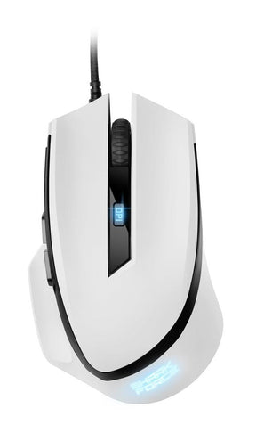 Hvid Sharkoon SHARK Force II gamingmus med sort scrollhjul