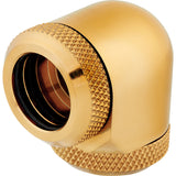 CORSAIR Hydro X Series XF Hardline 90° 14mm OD Winkelanschluss für Flüssigkeitskühlsysteme, 2er-Pack, Gold