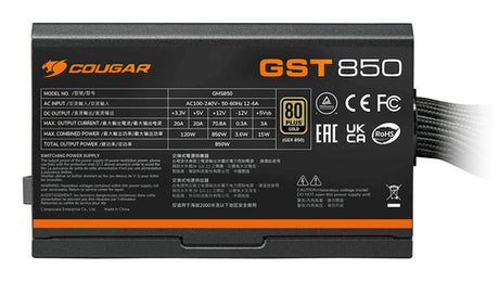 COUGAR GST 850W ATX3.1 / 80 Plus Gold strømforsyning – produktdetalje
