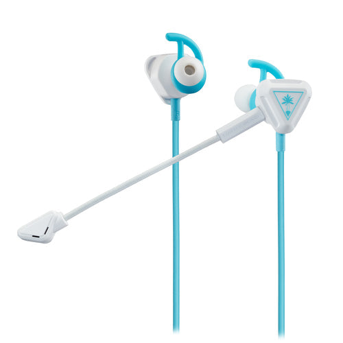 Turtle Beach Battle Buds – in-ear-headset, hvid/blå – Hvid/blåt in-ear-headset med bommikrofon