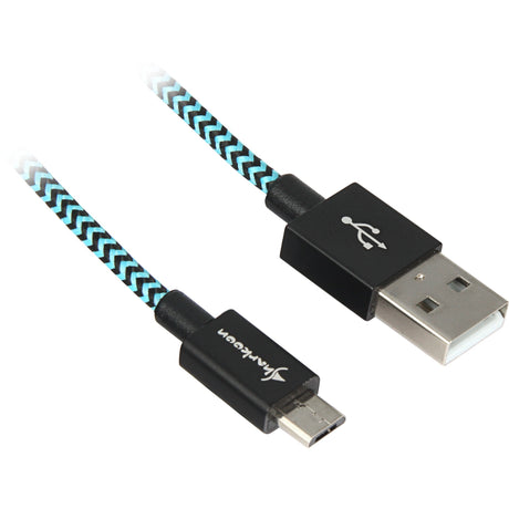 Sharkoon USB 2.0 A til B kabel – sort/blå, 3 m