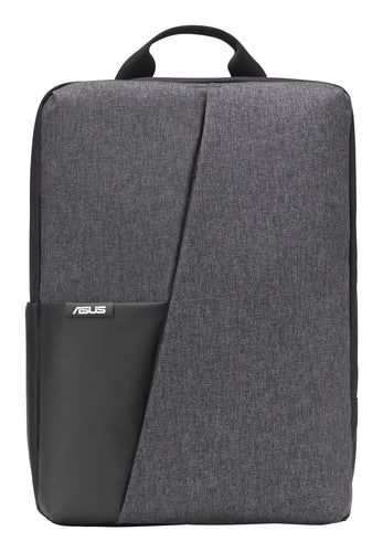 ASUS AP4600 grå rygsæk forfra med gråt tekstil, sort frontlomme og bærehåndtag