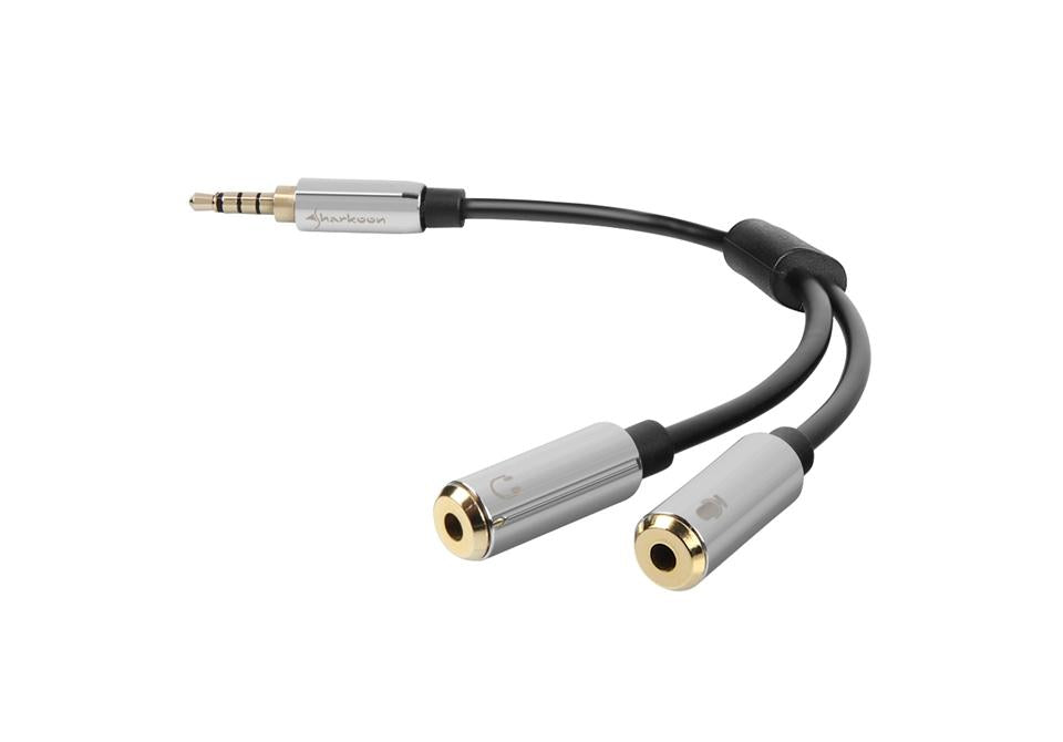 Sharkoon PMP35 Cable med to 3,5 mm hunstik og ét TRRS-hanstik