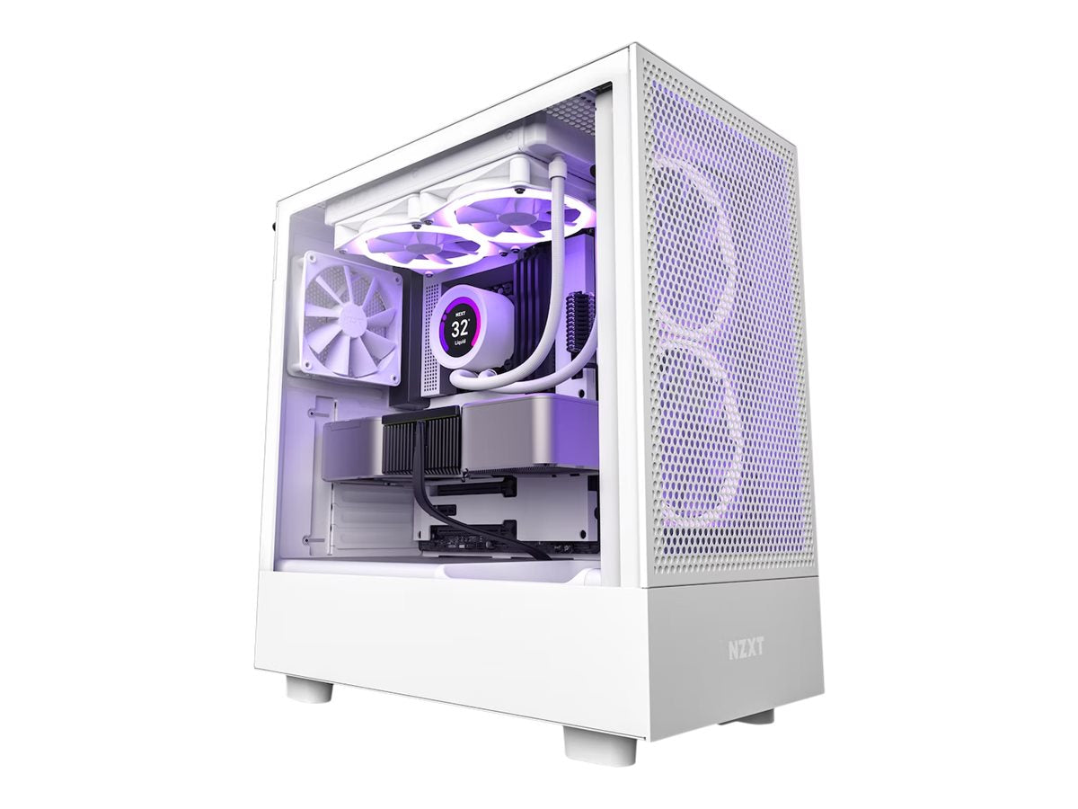 NZXT H-Serie H5 Flow Tower Extended ATX, ohne Netzteil, Weiß 