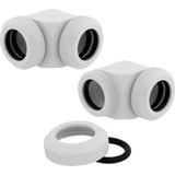 CORSAIR Hydro X Series XF Hardline 90° 12mm OD Vinklet fitting til flydende kølesystem 2-pack Hvid