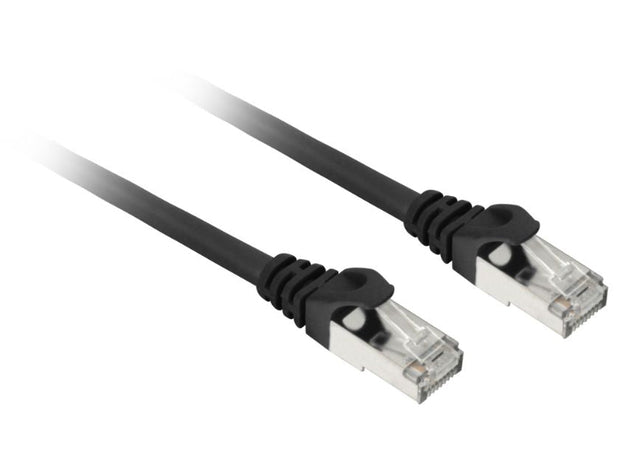 Sort Sharkoon RJ45-patchkabel med Cat7a-råkabel og Cat6a-stik