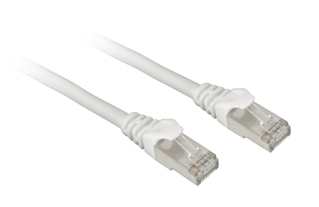 Hvidt Sharkoon S/FTP patchkabel med RJ45-stik