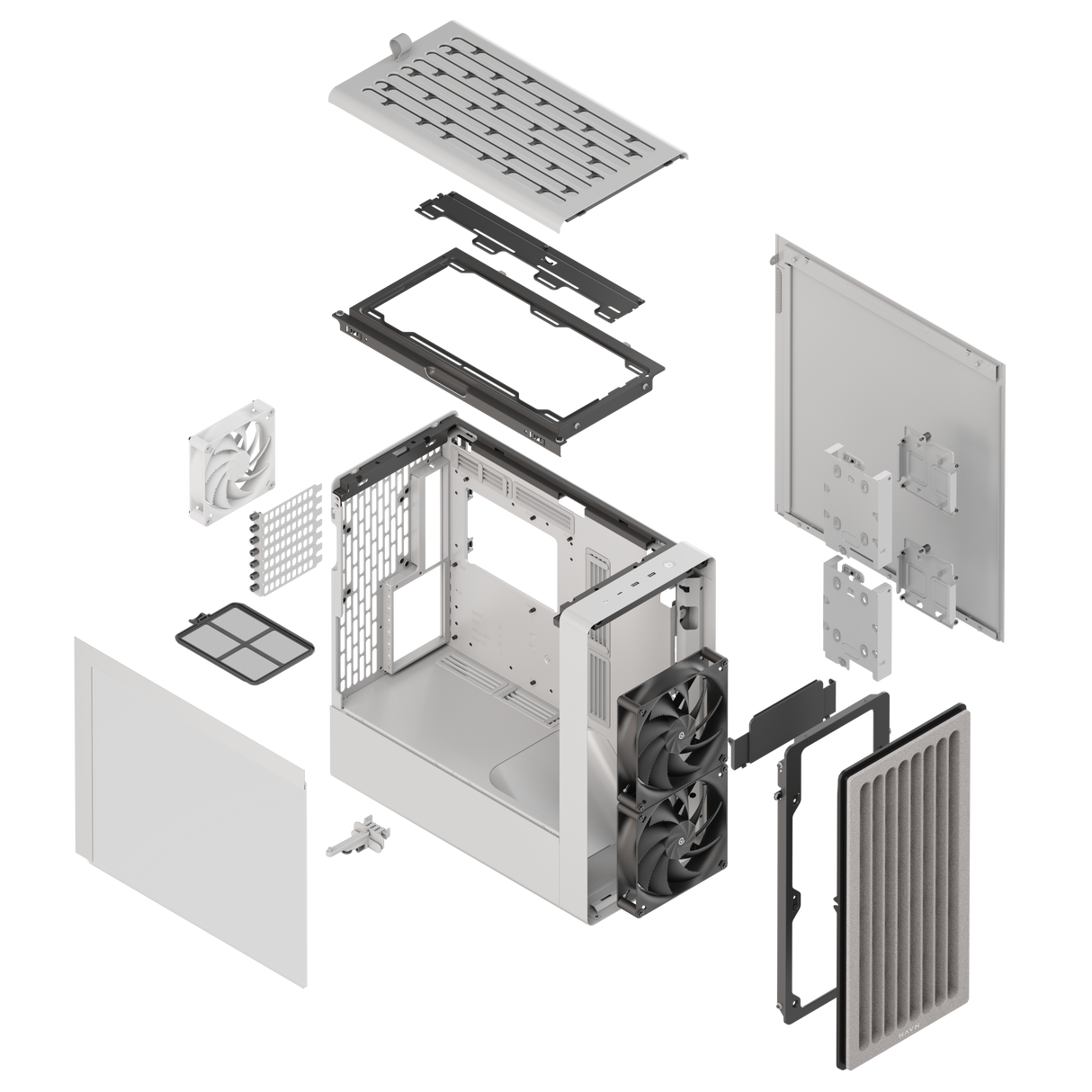 HAVN BF 360 – White Mid Tower kabinet med høj airflow og minimalistisk design HAVN