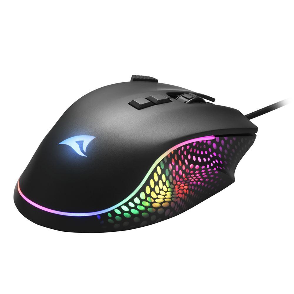 Sharkoon SHARK Force 3 Black 12800 DPI A825 RGB 1000Hz 8-Button Rapid Fire Gaming Mouse Sharkoon