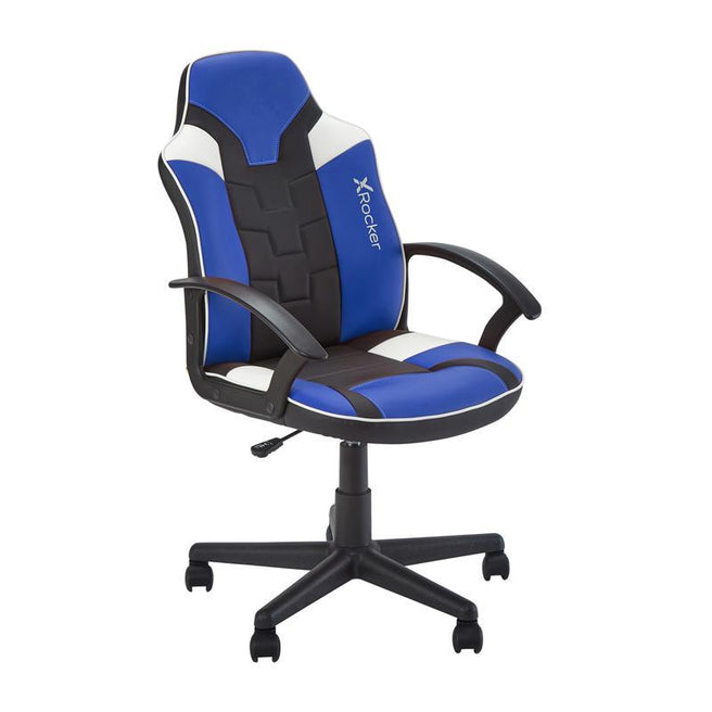 X-Rocker - Saturn Mid-Back Wheeled Esport Gaming Chair for Juniors and Teens - Black/Blue Geekd