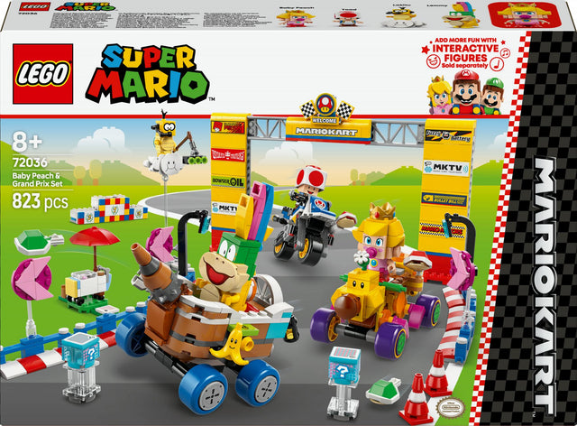 LEGO 72036 Super Mario - Mario Kart: Baby Peach & Grand Pix Set, Construction Toy LEGO