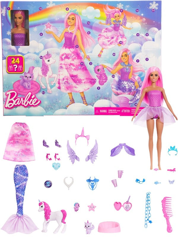Barbie Fantasy julekalender – Dukke og tilbehør – JFL66 – kalender, dukke og tilbehør