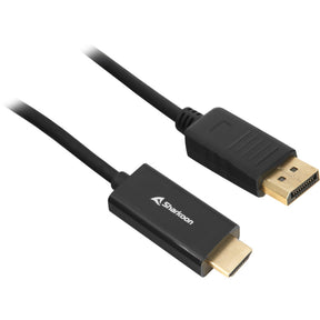 Sharkoon DisplayPort 1.2 til HDMI 2.0 adapterkabel – 4K 60 Hz, sort, 1 m – billede 1
