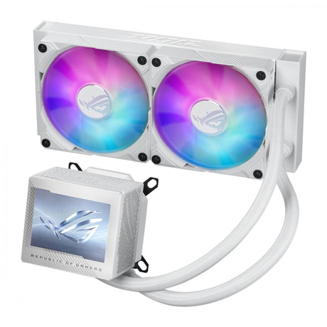 ASUS ROG RYUJIN III 240 ARGB WHITE Ed. AiO Liquid Cooler w. 3.5" LCD, 2x120mm ROG ARGB Magnetic Daisy-chainable Fans 2200 RPM PWM ASUS