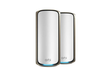 Hvidt NETGEAR Orbi RBE972S-meshsæt med to enheder