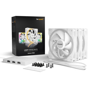 be quiet! Light Wings White 120mm PWM Triple Pack, case fan (white, pack of 3, incl. ARGB hub) Be quiet