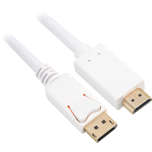 Sharkoon DisplayPort 1.2 til HDMI 2.0 adapterkabel – hvid, 3 m, 4K