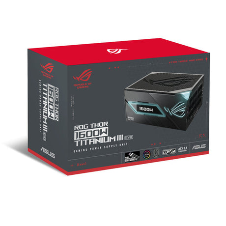 ASUS ROG Thor 1600T3 Gaming EVO – 1600 W Titanium PSU – emballage