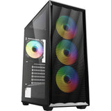 Sharkoon VK4 ARGB ATX-kabinet, sort, 4 × 120 mm PWM-blæsere