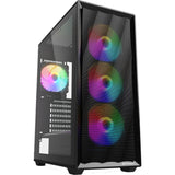 Sharkoon VK4 Rainbow ATX-kabinet, sort, 4 × 120 mm LED-blæsere