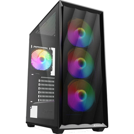 Sharkoon VK4 Rainbow ATX-kabinet, sort, 4 × 120 mm LED-blæsere