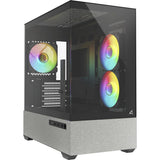 Sharkoon MK7 ARGB kabinet – sort, Micro-ATX, 3 ARGB PWM-blæsere – billede 1