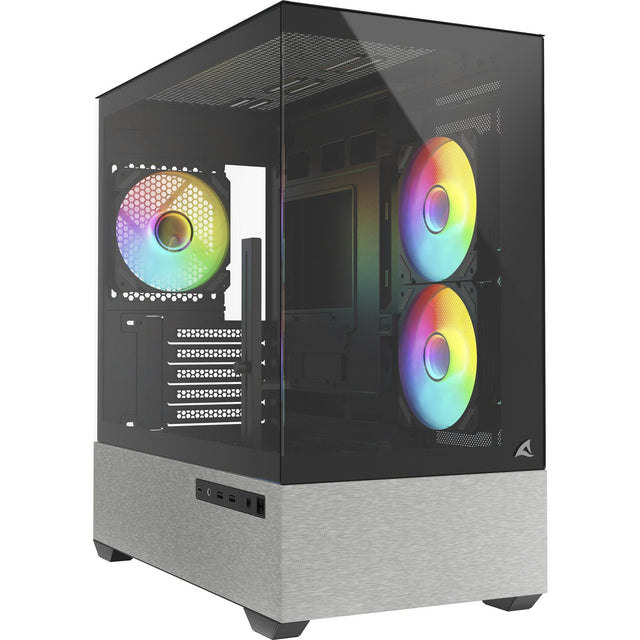 Sharkoon MK7 ARGB kabinet – sort, Micro-ATX, 3 ARGB PWM-blæsere – billede 1
