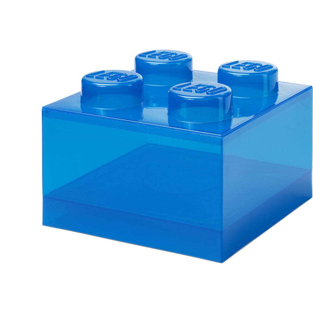 Room Copenhagen LEGO Storage Brick 4 Top Lid Glitter, storage box blue/transparent Room Copenhagen
