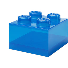 Room Copenhagen LEGO Storage Brick 4 Top Lid Glitter, storage box blue/transparent Room Copenhagen