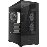 Sort Sharkoon SK6 ARGB kabinet med glasfront, glasside og sideblæsere